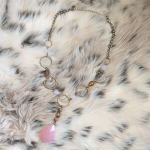 Elegant Pink and Gold Necklace